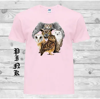 Dívčí oblečení detske-levne-bavlnene-tricko-digitalni-potisk-sovy Barva: Pink - růžová, velikost: 128