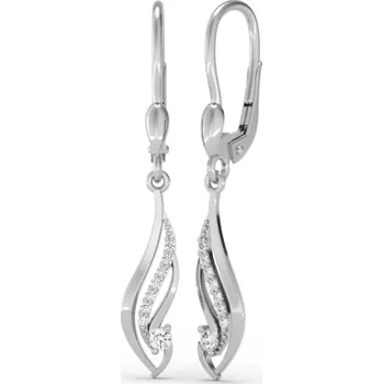 Náušnice Couple, Visací náušnice Adeline, bílé zlato se zirkony, 585-66-3-0378.1B00.0.00.001.10