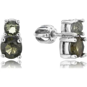 Řetízek Šperky Jan Kos Jan Kos jewellery Stříbrné náušnice s vltavínem 32106279