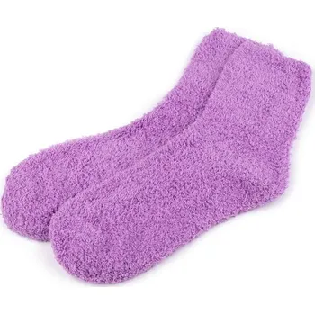 Dámské ponožky Dámské / dívčí froté ponožky - 3 fialová lila