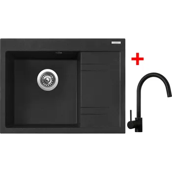 Granitový dřez Akční Sinks RIM 650 L Granblack + VITALIA černá