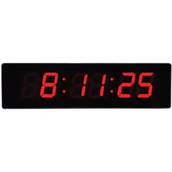 Budík JVD Digitální černé nástěnné hodiny s LED podsvícením červené číslice JVD DH4813.1 ( )