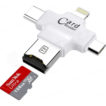 Čtečka paměťových karet Micro SD / TF 4v1 - USB-A / Micro USB / USB-C / Lightning