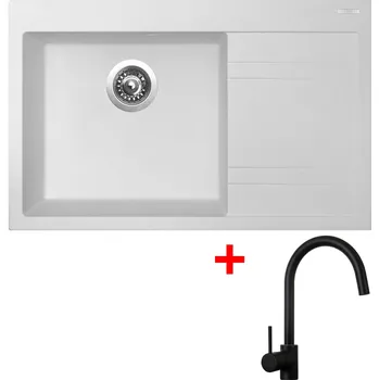 Granitový dřez Akční Sinks RIM 780 L Milk + VITALIA černá