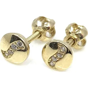 Náušnice Diante Zlaté náušnice s bílým kamenem 59631616