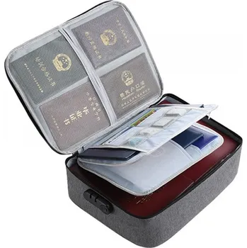 Organizér na kosmetiku Flamenco Mystique Organizační Taška OXFORD pro Dokumenty, Šedá, Oxfordská Tkanina, 37x10,5x27cm