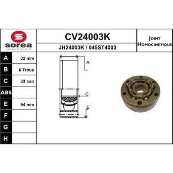 Autodíl Sada kloubů, hnací hřídel EAI CV24003K