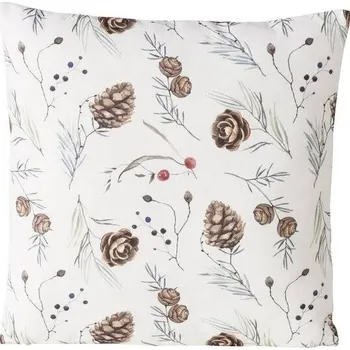 Dekorativní polštářek Boltze Home Dekorační polštář se zimním vzorem rostlin NORDALA, 45 x 45 cm