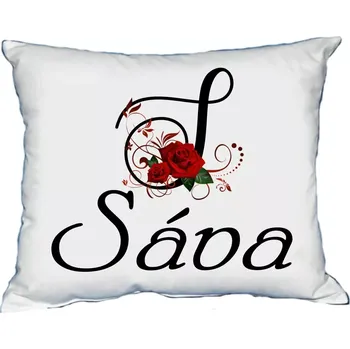 Dekorativní polštářek Polštář s dámským jménem SÁVA Černý (polštářek dámské jméno )