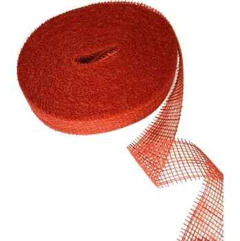 Stuha Juta, stuha, šíře 5cm, balení 2 m, SVĚTLE ČERVENÁ