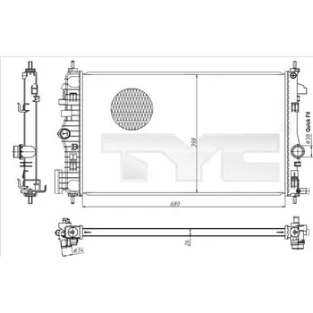 Chladič motoru Chladič, chlazení motoru TYC 725-0047