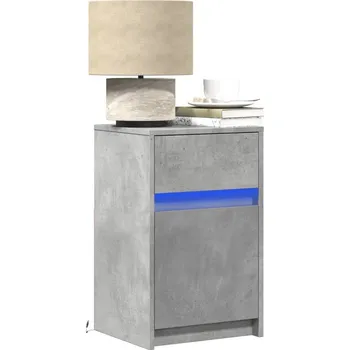 Noční stolek vidaXL Noční stolky s LED osvětlením 2 ks kompozitní dřevo [851999] Barva: Betonová šedá