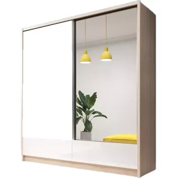 Šatní skříň Skříň Aranka Bílá lesk / Dub sonoma