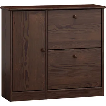 Botník Slevadoma Výklopný botník se skříňkou masiv borovice DITA II Barva: Moření ořech