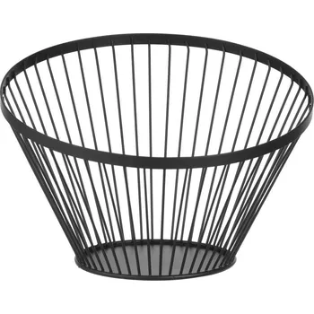 chlebník Košík na ovoce kulatý šikmý černý, HENDI, ⌀300x(H)205mm