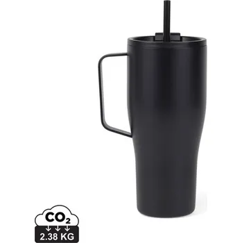 Láhev Termolahev VINGA Eos z RCS recykl. nerezové oceli 800ml - Černá / Černá, Firemní dárkové předměty s vlastním potiskem