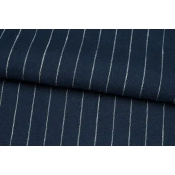 Lněné plátno, proužkované, tmavě modro-bílé, sartor.cz