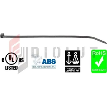 Opaska kablowa 300x7,6 BK 100szt