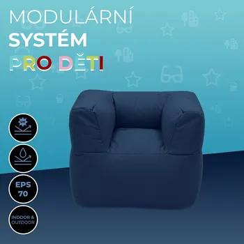 DEOKORK Zahradní dětské textilní křeslo MODULTEX KIDS (tmavě modrá)