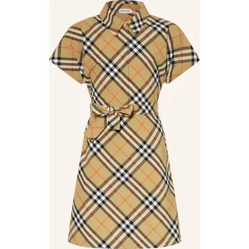 Dámské šaty Burberry Dívčí Košilové Šaty, béžová / černá / červená, 140