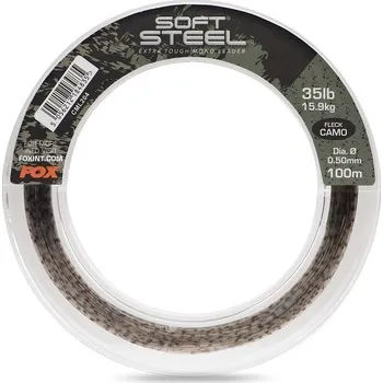 Fox International Fox šokový vlasec Soft Steel Fleck Camo Leader Varianta: ø 0,60 mm 20,5 kg 100 m (CML205)