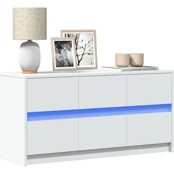 Televizní stolek vidaXL TV skříňka s LED 100 x 34 x 50 cm kompozitní dřevo [852215] Barva: Bílá