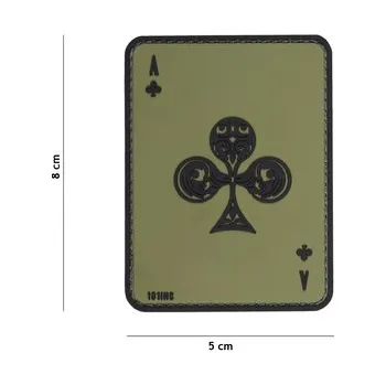 Módní doplněk 101 Inc. - Naszywka 3D - Ace Of Clubs - Zielony OD