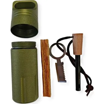 Multifunkční nůž PK shop Voděodolná sada na rozdělání ohně zelená K-SA-VS1