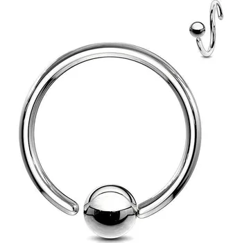 Piercing Piercing - kruh s kuličkou - rozevíratelný (0,8 x 9 mm, kulička 3 mm)