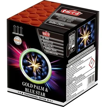 Tarra Ohňostroj - baterie výmetnic - gold palm & blue star 25 ran