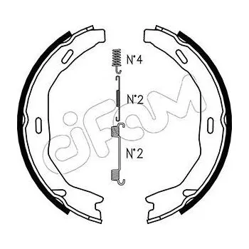 Lanko parkovací brzdy Sada brzdových čelistí, parkovací brzda CIFAM 153-245K