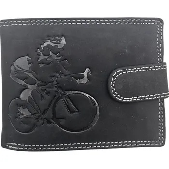 Peněženka Kožené peněženky s motivem - Cyklista Černá