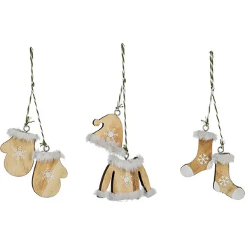 Vánoční dekorace Fééric Lights and Christmas Dřevěné přívěšky se zimním motivem