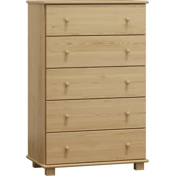 Komoda Slevadoma Komoda masiv borovice se zásuvkami 5 VLADAN Barva: Bezbarvý lak, Hloubka: 42 cm, Šířka: 80 cm
