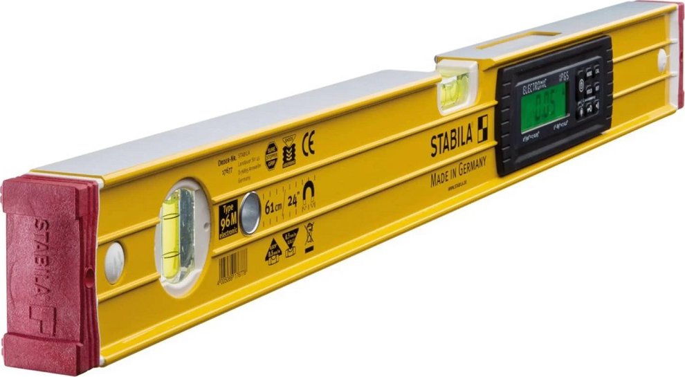 Vodováha s digitálním sklonoměrem STABILA 17677, délka 61 cm, s magnety, IP65, Typ 196-2 M 717677