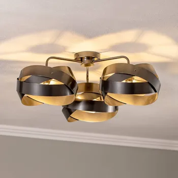 Euluna stropní světlo Tornado, antracit, 3 žárovky - Stínidlo - Ø 11 cm, výška 2,5 cm; stínidlo na lampu - Ø 27 cm, výška 14 cm antracitová 3 x 10 W LED - Doprava zdarma