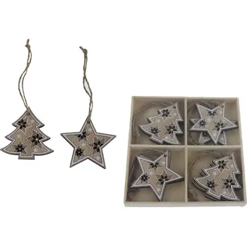 Vánoční dekorace Vánoční dekorace k zavěšení mix, 8 ks D6442 - 5,7 cm