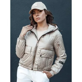 Dámská prošívaná bunda s kapucí ARON camel