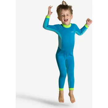 Neoprenový oblek DECATHLON Dětská plavecká kombinéza Ti Warm 4-5 LET ZELENÁ