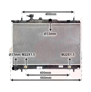 Motor automobilu Chladič, chlazení motoru VAN WEZEL 82002096