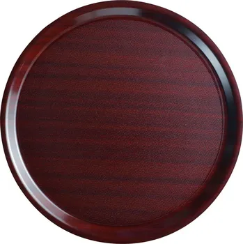 Kulatý protiskluzový servírovací tác Mykonos v mahagonovém provedení, Cambro, kulatý, Mahagon, ⌀380mm
