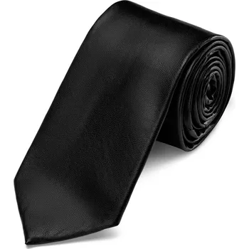 Kravata Standardní černá kravata z umělé kůže - Trendhim