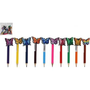 Teddies Pastelka s motýlem 10 ks dřevo