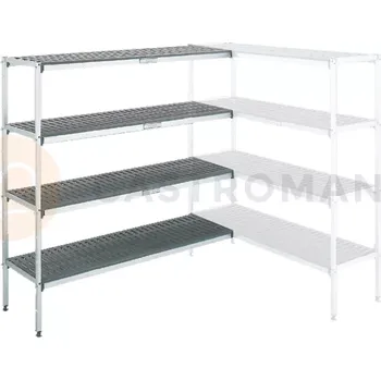 Ložnicová sestava Regál rohový hliníko-polyethylen 5-policový 4124x500x1750 mm | ASBER, 19088910