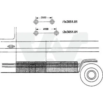 Blatník karosérie Boční stěna VAN WEZEL 3051.01