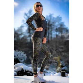 Dámské legíny Jadberg Women DÁMSKÉ ZATEPLENÉ LEGÍNY ZLATÉ MÁMENÍ Velikost: L