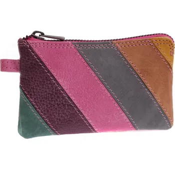 Kožená klíčenka Lagen 717-MZ/D Fuchsia Multi vícebarevná růžová