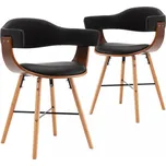 Jídelní židle 2 ks ohýbané dřevo / umělá kůže Dekorhome