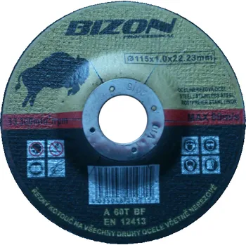 Řezný kotouč BizonProfessional Řezný kotouč vydutý 115x1,0x22,2 mm BIZON - na ocel a nerez