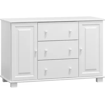 Komoda Slevadoma Komoda masiv borovice se skříňkami a zásuvkami 1-3-1 JIŘINA Barva: Barva bílá, Hloubka: 42 cm